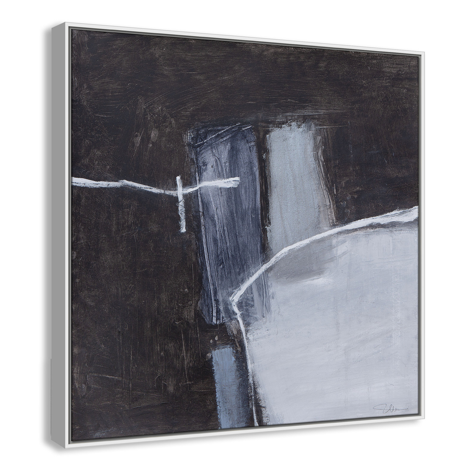 Graphite Gemstones I Print by Casa Fine Arts, White, 37.5" H x 37.5" W