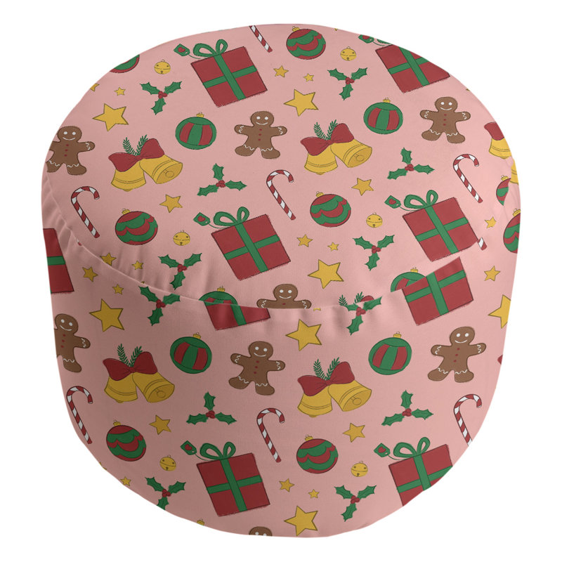 Pouf rond de 20,5 po de largeur, Rose