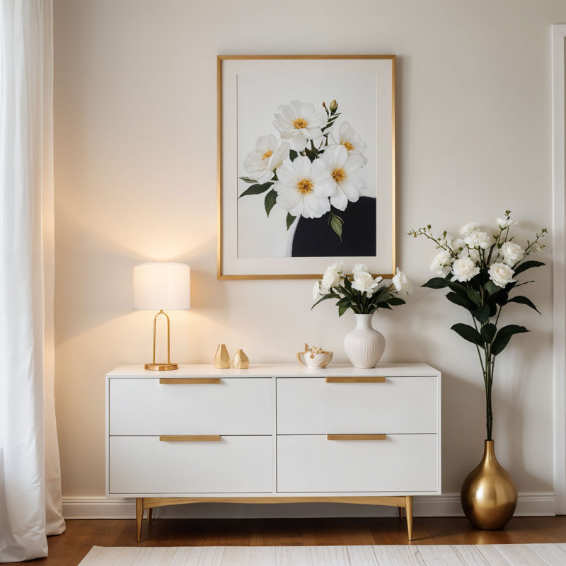  Isla Table Lamp with White Linen Shade, Gold