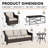 5-Piece Outdoor Rattan Wicker Conversation Set, Patio Furniture with 3-Seater Sofa, 2 Armchairs, Coffee Table & Side Table, Weather-Resistant for Backyard, Porch & Poolside-1621182752