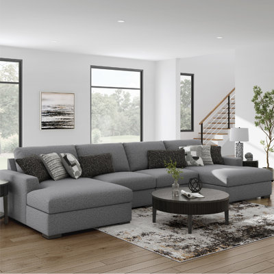 Canapé modulaire 4 pièces avec méridienne double Bealton