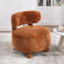 Fauteuil de chambre sans accoudoirs à dossier courbé, pour les espaces de coiffeuse de lecture de chambre à coucher, revêtement en fourrure beige, capacité de 250 lb