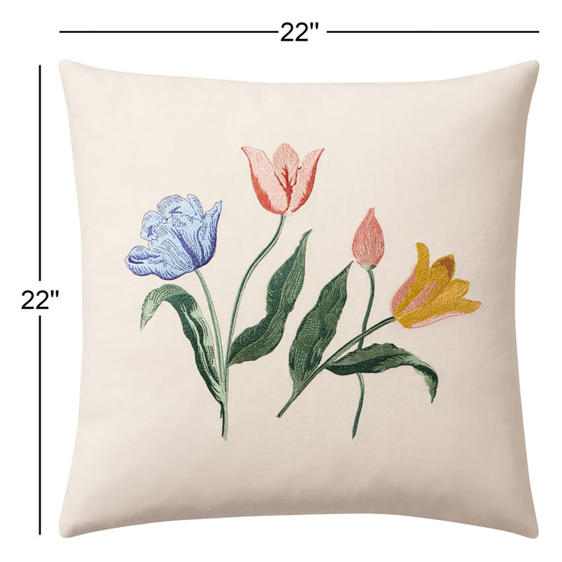 Rifle Paper Co. x Loloi Tulips Pillow, Polyester/Polyfill