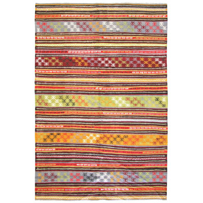 One-of-a-Kind 5'10" X 9'10" 1960s Wool Area Rug in