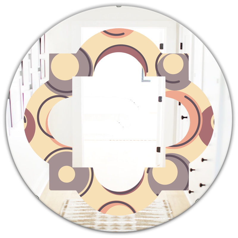 Miroir mural moderne sans cadre à motif géométrique quadrilobe, 31,5 po x 31,5 po