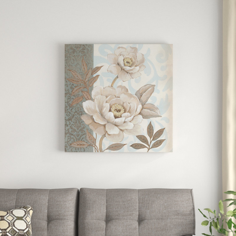 «Small Parisian Peony II», peinture sur toile, H 30 po x l 30 po