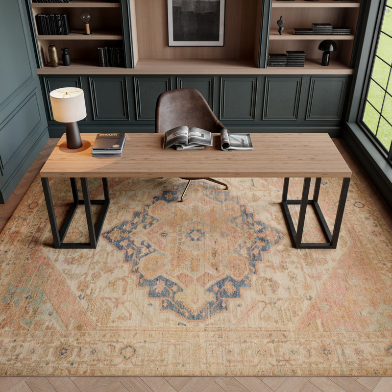 Heriberto Machine Washable Vintage Area Rug, Rectangle 9' x 12'