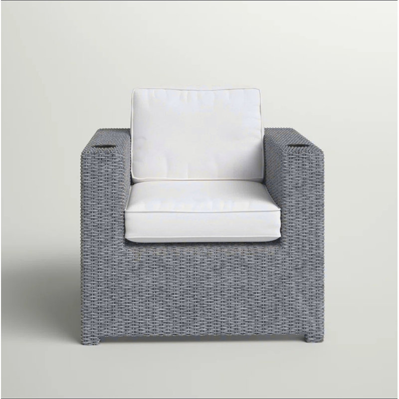 Chaise de patio entièrement assemblée avec coussins, Beige