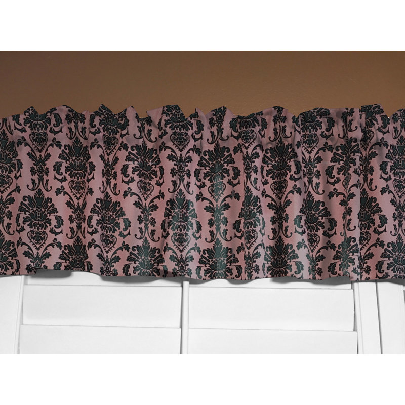 Cantonnière florale en damas 58 po, Vieux rose, L 58 po x L 16 po