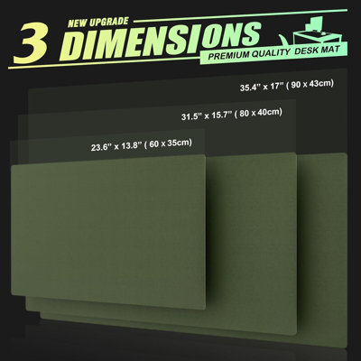 Large Office Leather Desk Mat, Mouse And Keyboard Pad, Computer And Laptop Mat, Desktop Protector And Cover, Writing Pad And Blotter (35.4"X17", Dark Green)