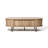 47.2'' W Mid-Century Modern Oval Coffee Table with Tambour Sliding Doors