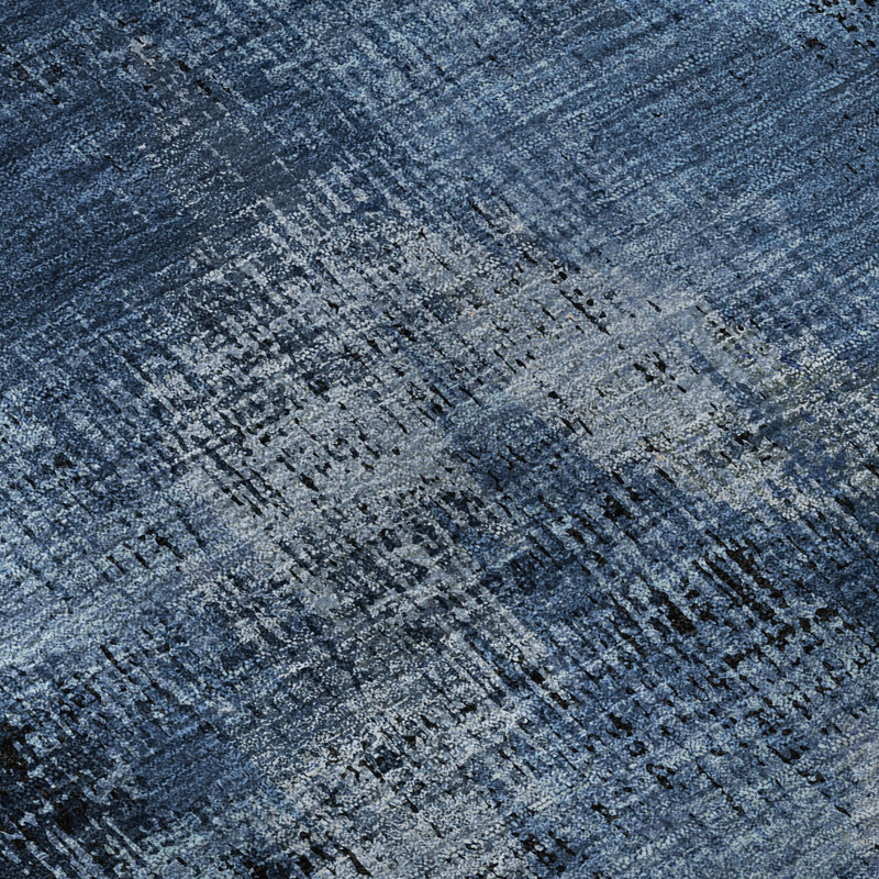 Tapis bleu Prisco lavable à la machine de qualité supérieure, Tapis de couloir 2 pi 3 po x 7 pi 6 po