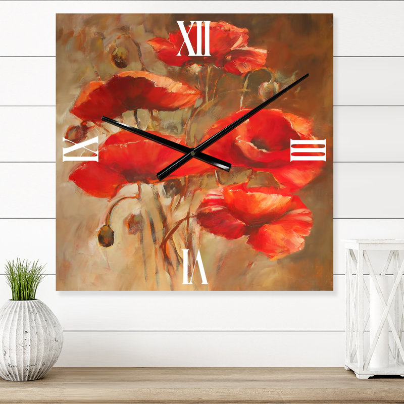 Horloge murale Blossoming Poppies VI, Grand
