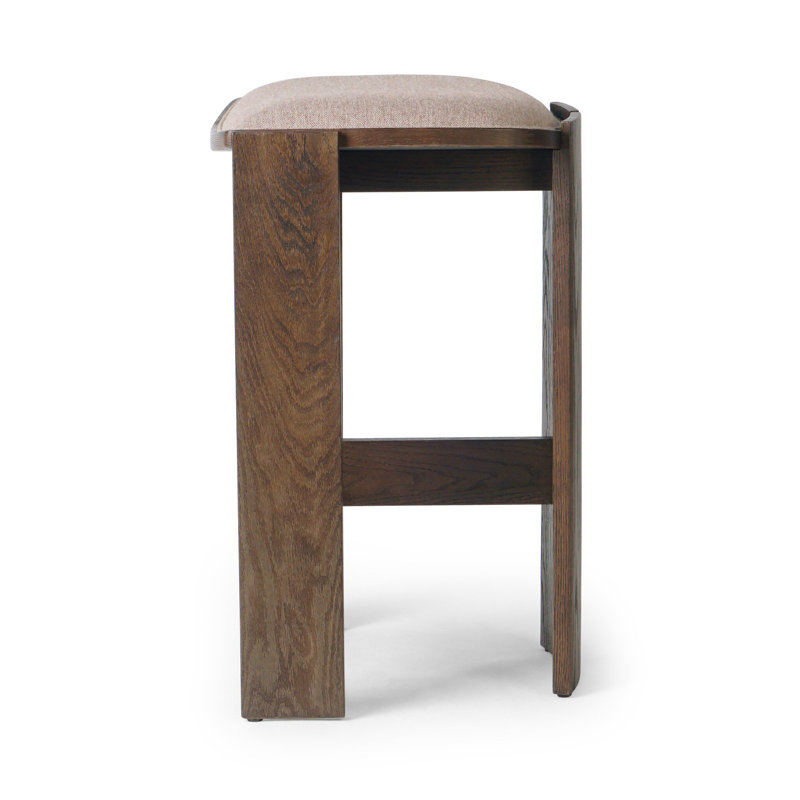 Hoven Backless Drifted Oak Bar Stool, Bar Stool (30.55" Seat Height)