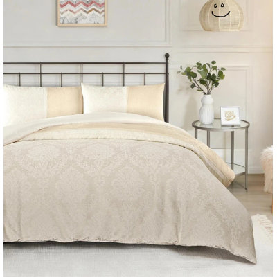 SHAZ HOME Damask Duvet Cover with Pillowcases