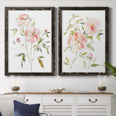 Carnet de croquis «Cottage Rose I», ensemble de 2 reproductions d'art
