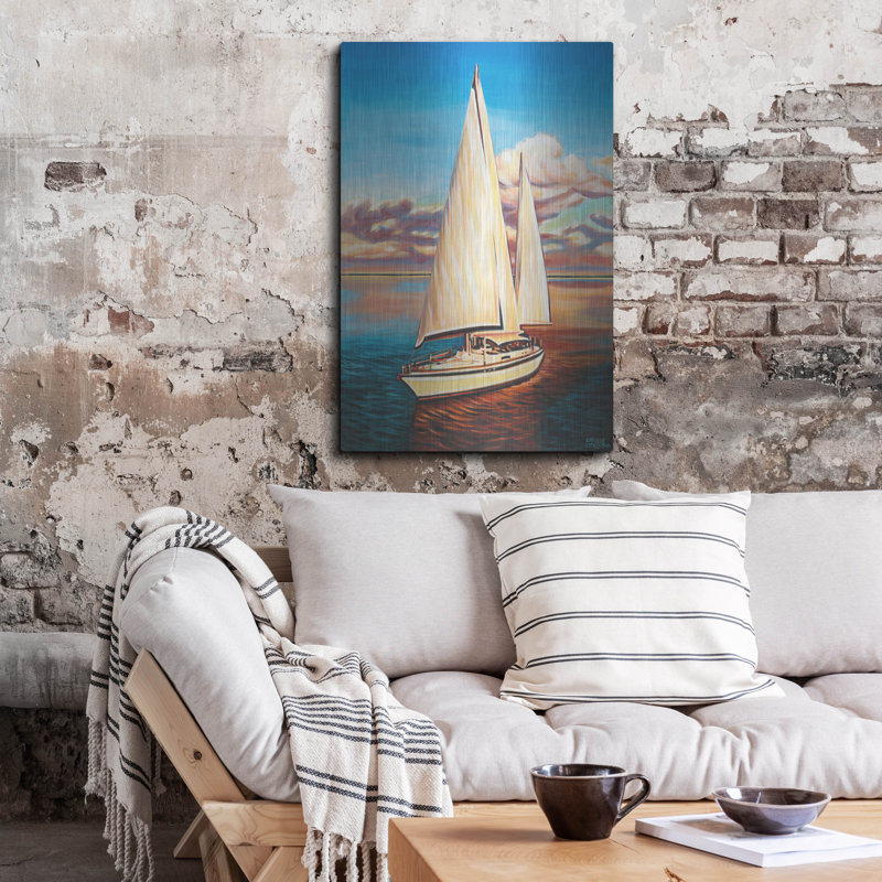 "Croisière au coucher du soleil I" par Carolee Vitaletti, H 36 po x l 24 po
