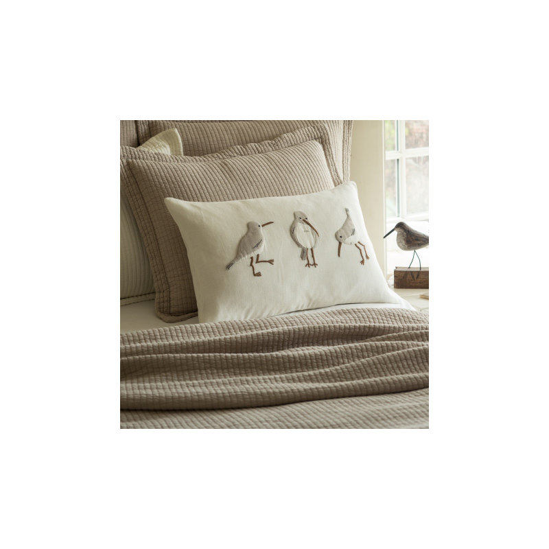 Shore Birds Linen Down Lumbar Pillow