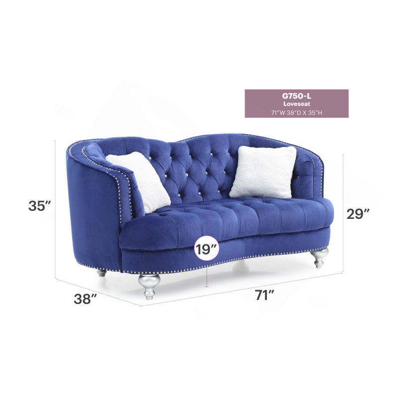 Causeuse charme Blue, Bleu