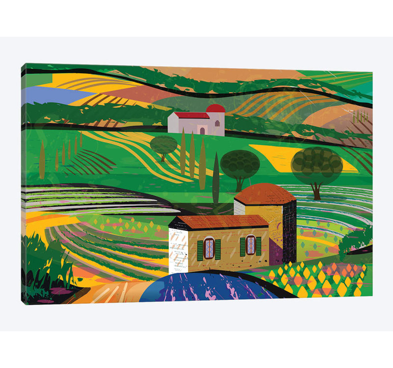 « summer fields », impression sur toile, H 8 po x l 12 po x P 0,75 po, Toile tendue, Pas de tapis