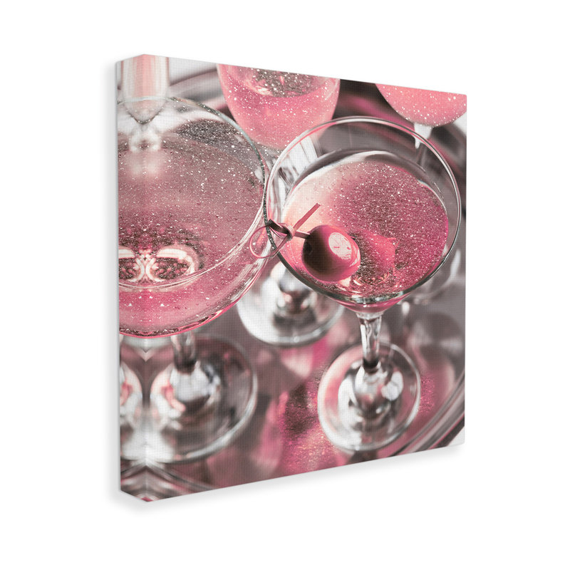 «Pink Sparkle Martinis» par Lil 'Rue, H 24 po x l 24 po