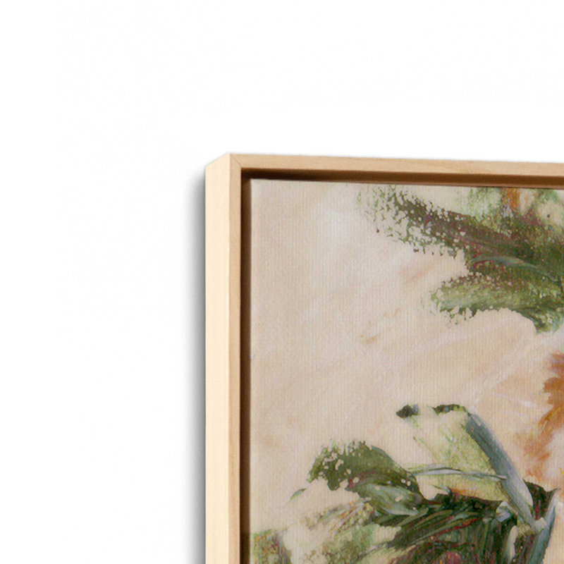 «Faded Florals II» par Melissa Wang, reproduction d'art sur toile, «Floater», reproduction encadrée sans passe-par, Érable