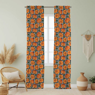 Semi Sheer Fruit Print Curtain Single Panel