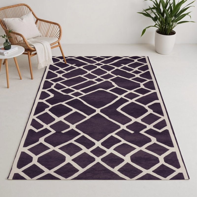 Tapis mauve intérieur et extérieur Trellis, Rectangle 9 pi x 12 pi