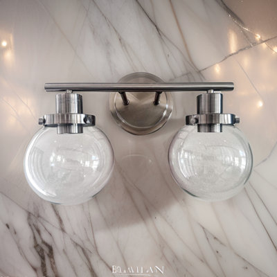 Luminaires de salle de bain, 2 appliques murales noires avec verre transparent, moderne pour salle de bain, salon et éclairage argenté, abat-jour en verre, pièce, chambre à coucher, couloir