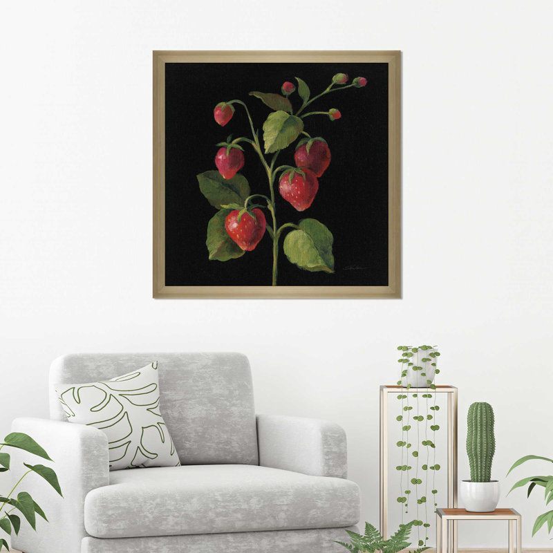 « fraise no words », reproduction de peinture à l’acrylique sur toile encadrée, H 37,5 po x l 37,5 po x P 1 po