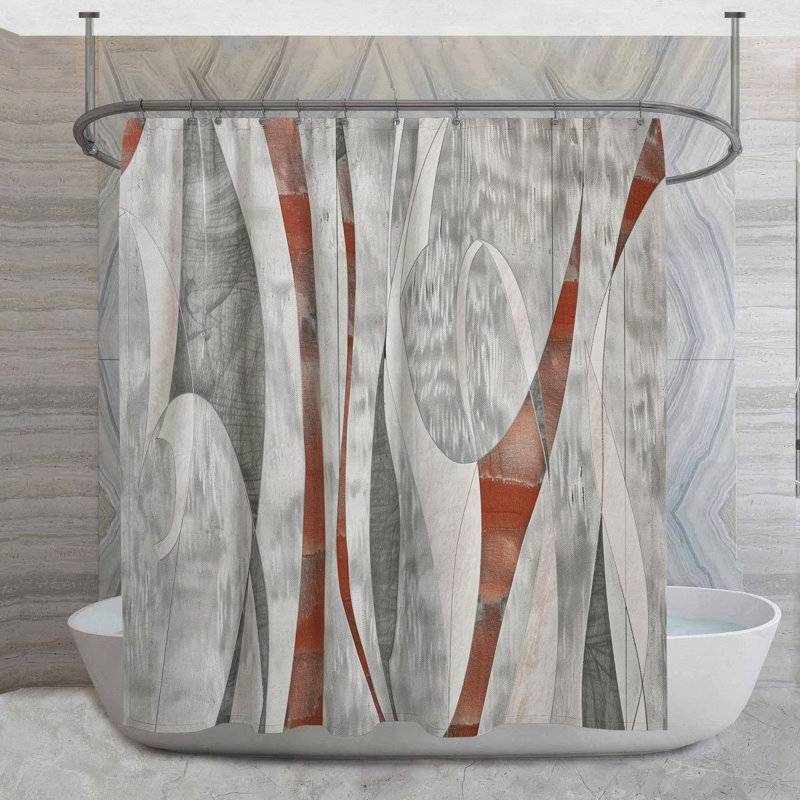 Rideau de douche à motif géométrique abstrait, H 93 po x l 70 po
