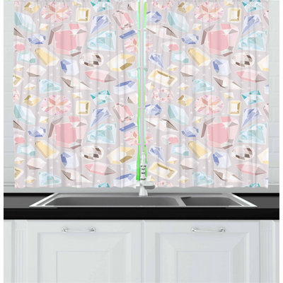 Geometric Pointed Kitchen Curtain