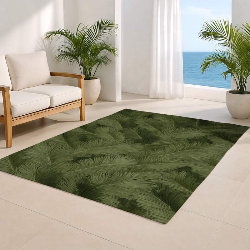 Tapis d'intérieur et d'extérieur vert Nature, Rectangle 5 pi x 7 pi