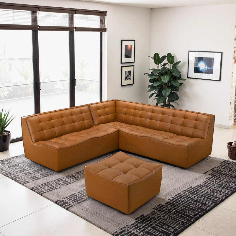 Canapé modulaire de coin avec repose-pieds Selen Comfy & Chic