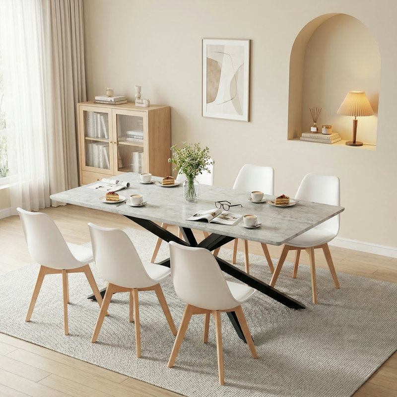 Nero 6 - Person Dining Set, White