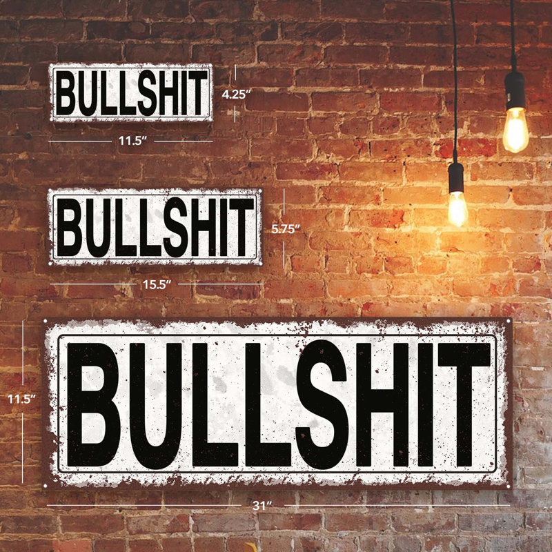 Metal Sign, 11.5" H x 31" W x 0.04" D