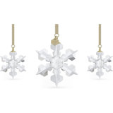 Annual Edition Set Of Snowflake Ornaments, White Swarovski Crystals, Part Of The Swarovski Annual Edition Collection
