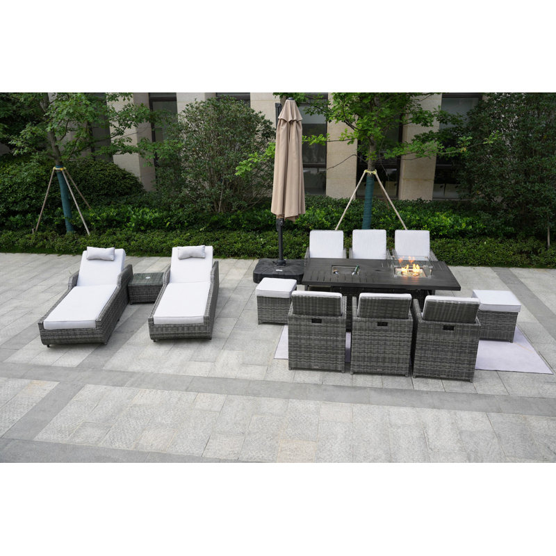 Aliaksey 10 - Person Patio Conversation Set with Cushions