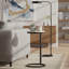 Table d'appoint ronde en métal avec plateau en faux marbre, table d'appoint