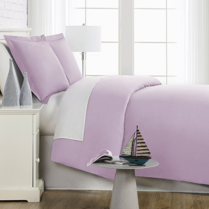 Ensemble de housse de couette en lin lilas Southshore Fine Linens, Édredon très grand / très grand californien Hou, Lilas