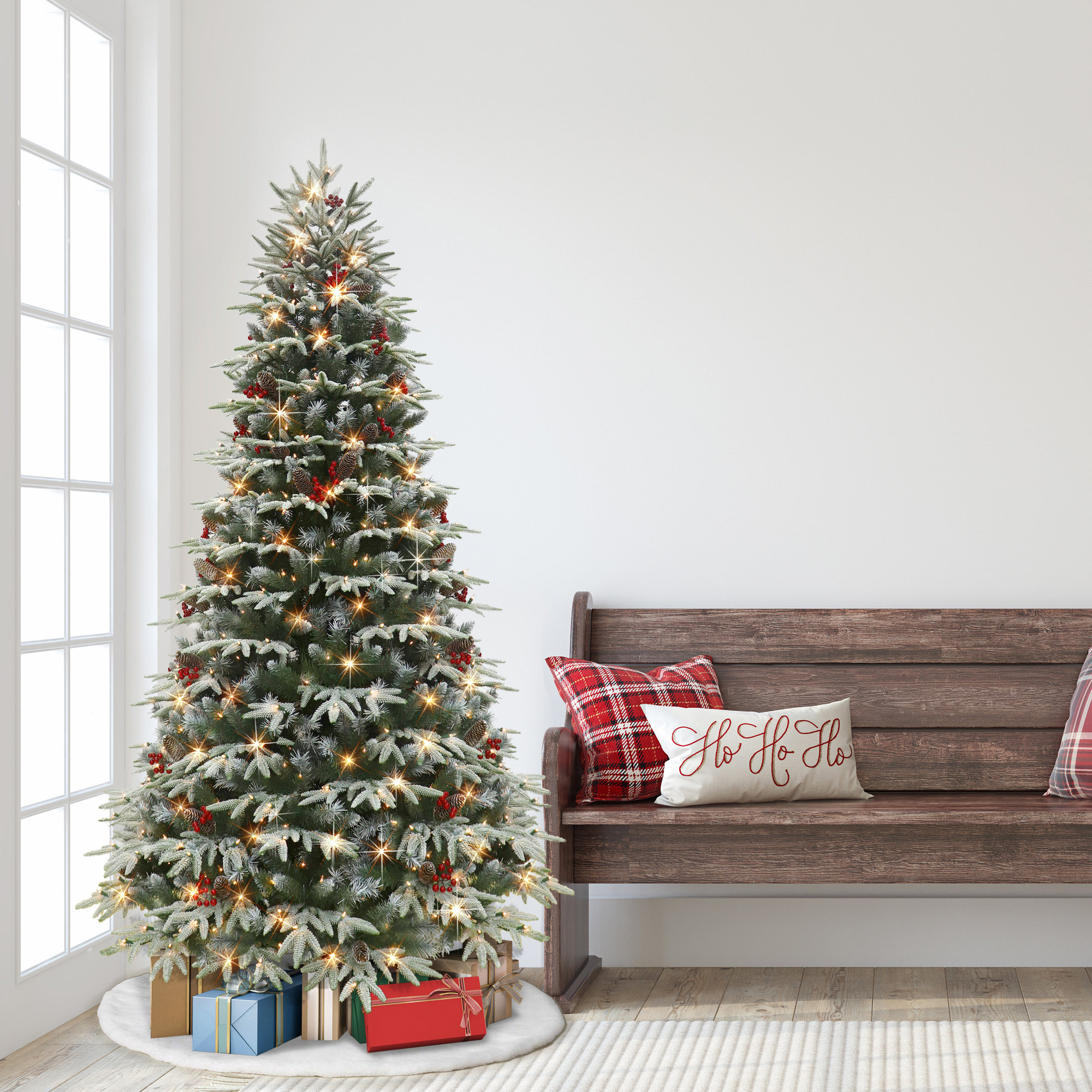 78' Lighted Artificial Fir Christmas Tree