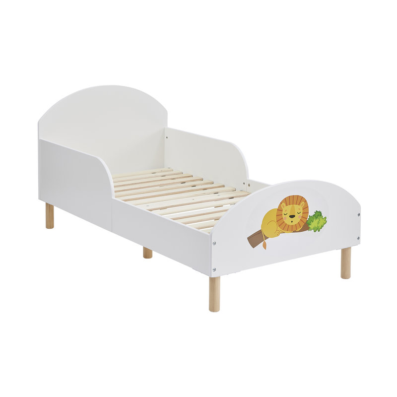 Kids White Toddler Bed - Jungle