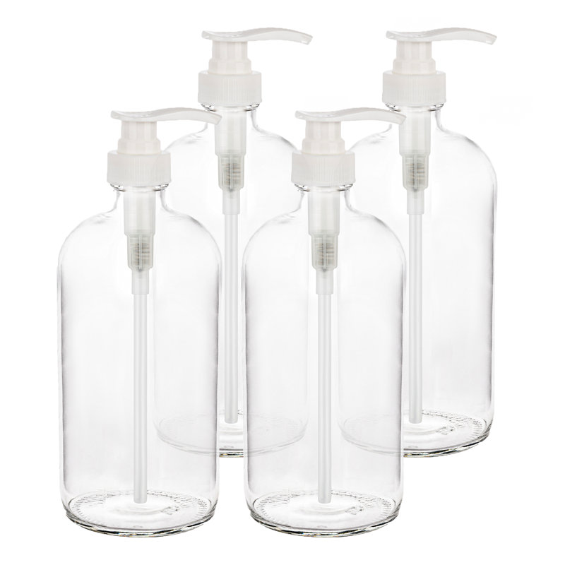 Distributeur de savon 1 litre Nanfito, Transparent/blanc