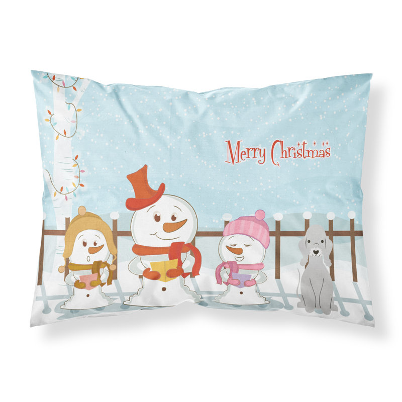 Taie d'oreiller Merry Christmas Merry Christmas, Bedlington terrier bleu et choristes