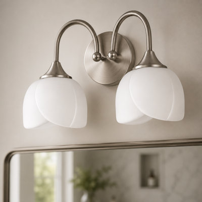 23.66" W 3-Light Dimmable Vanity Light with Opal Glass