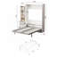 Lit escamotable double pleine grandeur avec tablette et tiroirs