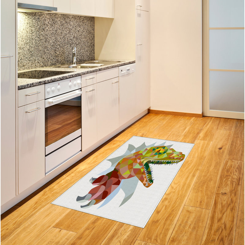 Reptile Dinosaur High Density Long Fiber Poly Threads Decorative Area Rug Carpet, Rectangle 2'7" x 5'