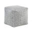 Pouf carré en tissu d'ameublement en chenille avec repose-pieds et repose-pieds