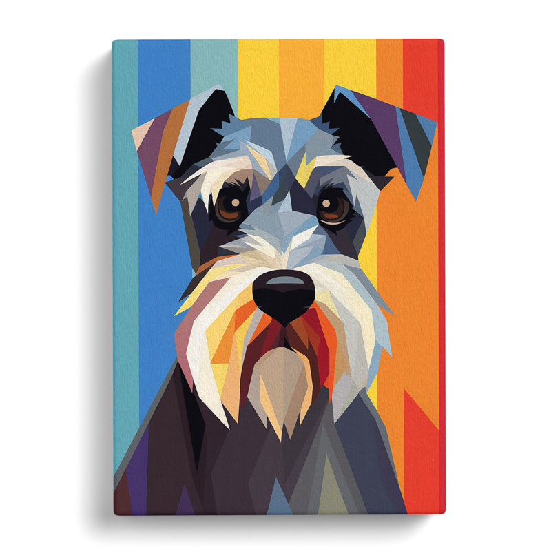 Schnauzer Minimalism No.2 - Wrapped Canvas, 50cm H x 35cm W x 3cm D