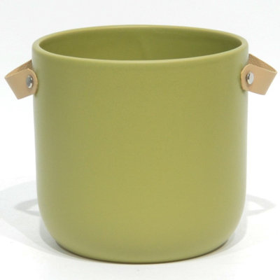 Jardinière vert mousse avec poignées